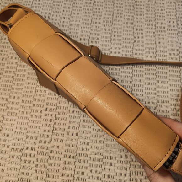 Alexis Bendel women's caramel color woven front flap shoulder purse - Picture 3 of 16